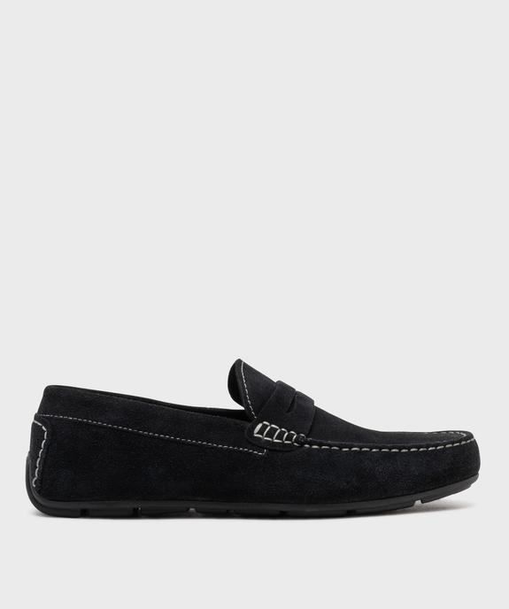 Mocassins dessus cuir velours homme -Tanéo vue1 - TANEO GEMO FOR GOOD - GEMO