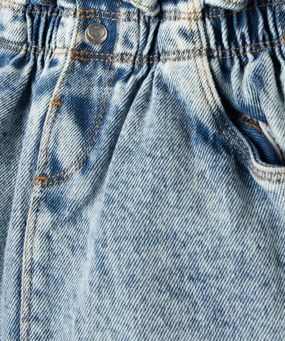 Jupe en jean délavé avec ceinture froncée bébé fille vue2 - GEMO(BEBE DEBT) - GEMO