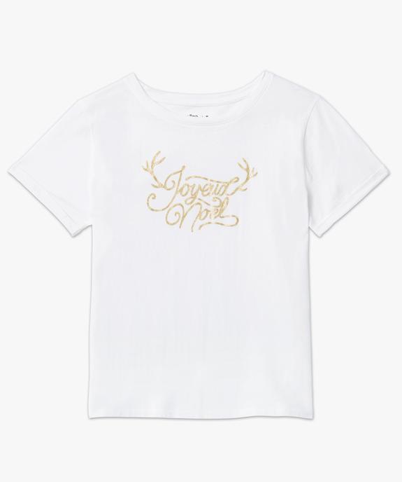 Tee-shirt femme à manches courtes spécial Noël vue4 - GEMO(FEMME PAP) - GEMO