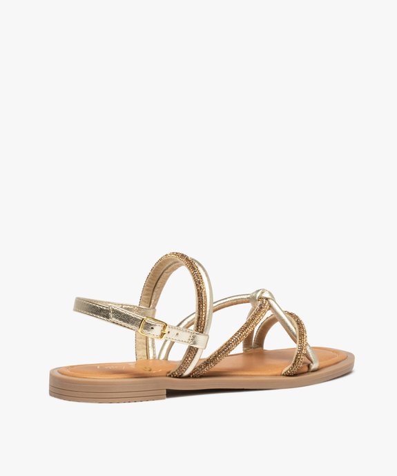 Sandales femme à talon plat dessus strass vue4 - GEMO (CASUAL) - GEMO