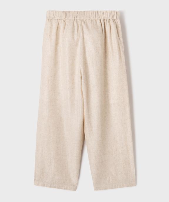 Pantalon large élégant en lin et viscose pailleté fille vue6 - GEMO (ENFANT) - GEMO