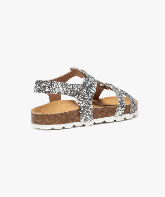 Sandales en cuir à paillettes vue4 - GEMO (ENFANT) - GEMO