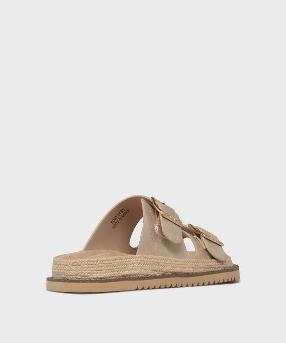 Mules à petit talon compensé et larges brides brillantes femme - LuluCastagnette vue4 - LULUCASTAGNETTE - GEMO