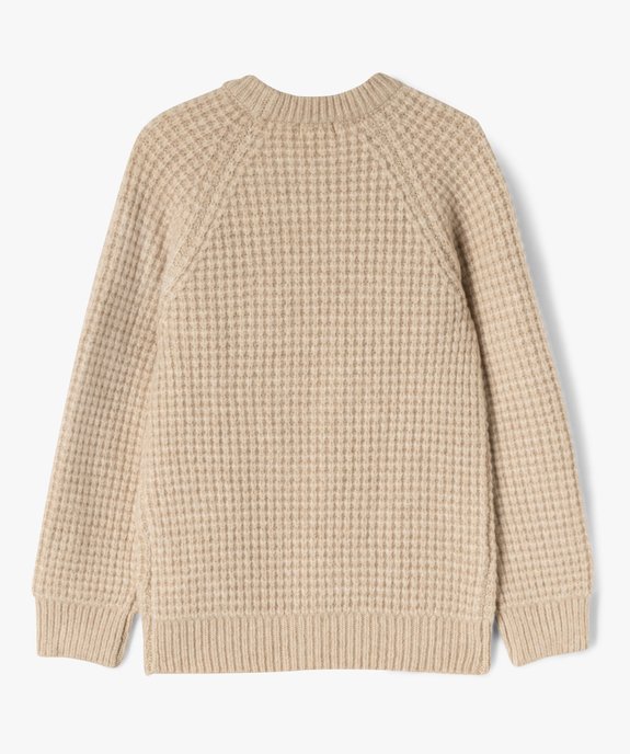 Pull grosse maille fantaisie en laine garçon vue5 - GEMO (ENFANT) - GEMO