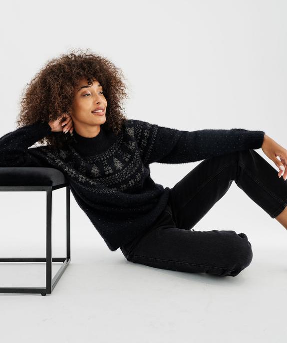 Pull jacquard pailleté et duveteux spécial Noël vue5 - GEMO(FEMME PAP) - GEMO