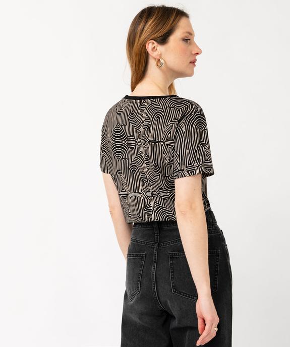 Tee-shirt manches courtes imprimé graphique femme vue3 - GEMO 4G FEMME - GEMO