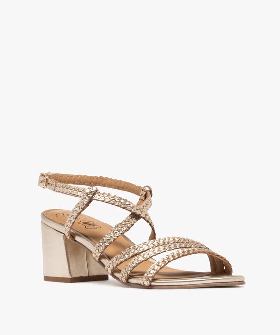 Sandales en cuir femme à brides tressées femme - Tanéo vue2 - TANEO - GEMO