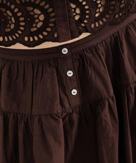 Jupe longue et ample en coton brodé et ajouré femme vue5 - GEMO(FEMME PAP) - GEMO