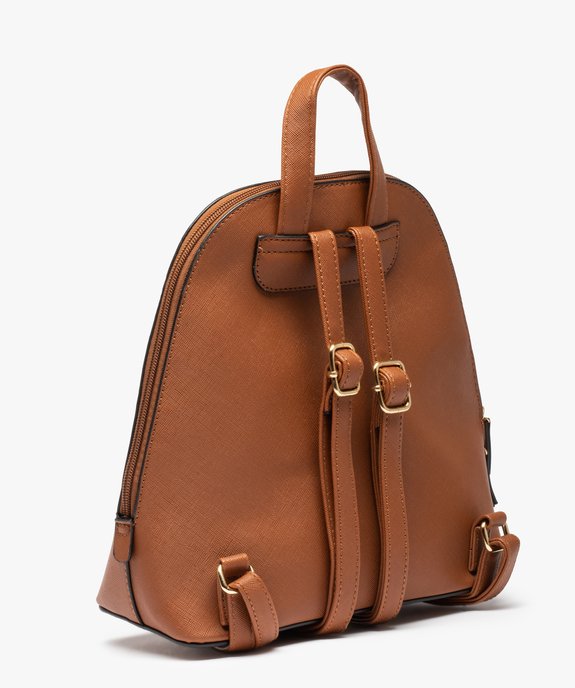 Sac à dos femme texturé à zip vue2 - GEMO (ACCESS) - GEMO