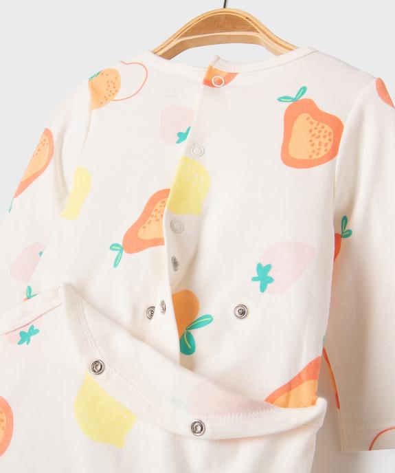 Pyjama dors-bien en coton à motifs fruits bébé fille vue2 - GEMO 4G BEBE - GEMO