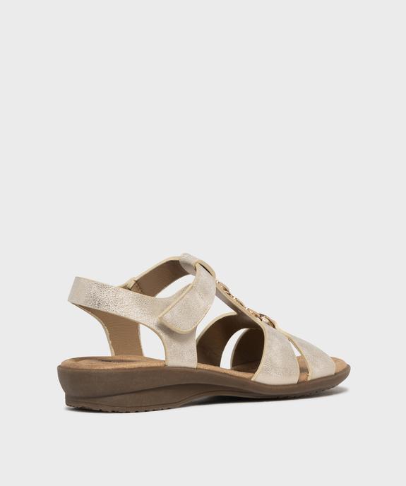 Sandales confort femme avec bijou et fermeture scratch vue4 - G'FLEX - GEMO