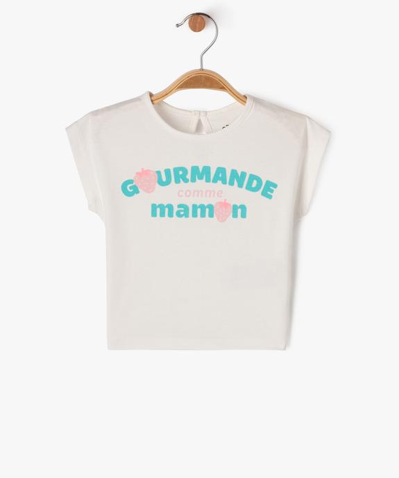 Tee-shirt manches courtes loose à message bébé fille vue1 - GEMO(BEBE DEBT) - GEMO