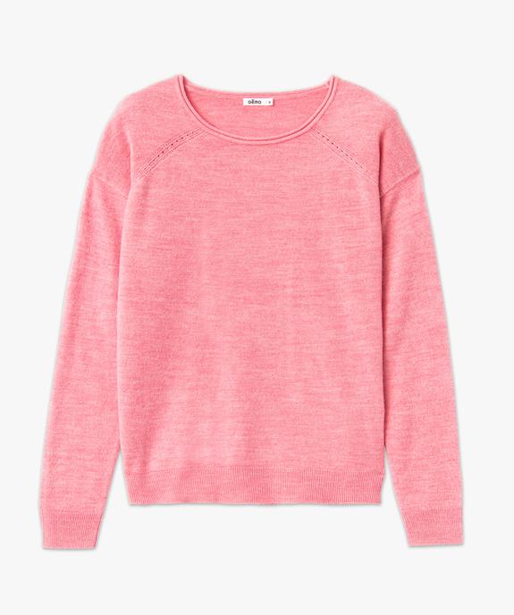 Pull à col rond finitions roulottées femme vue4 - GEMO(FEMME PAP) - GEMO