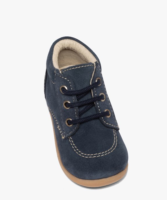 Chaussures premiers pas bébé garçon dessus cuir uni  vue5 - GEMO(BEBE DEBT) - GEMO