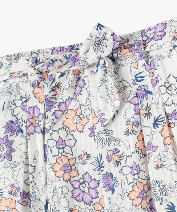 Pantalon ample à motifs fleuris fille - LuluCastagnette vue2 - LULUCASTAGNETTE - GEMO