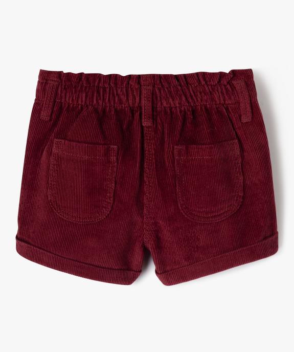 Short en velours à taille élastiquée et revers bébé fille vue3 - GEMO 4G BEBE - GEMO