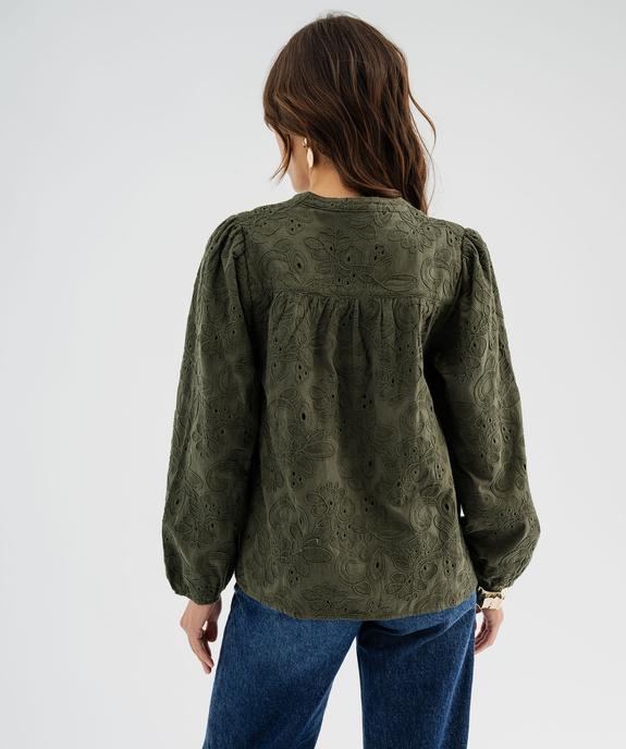 Blouse en coton à motifs brodés femme vue3 - GEMO(FEMME PAP) - GEMO