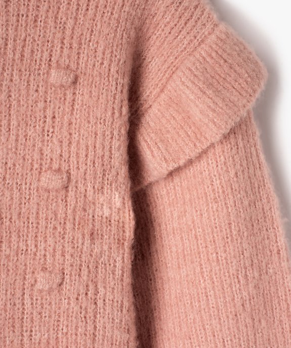 Pull en maille douce avec points en relief et volants bébé fille vue2 - GEMO(BEBE DEBT) - GEMO
