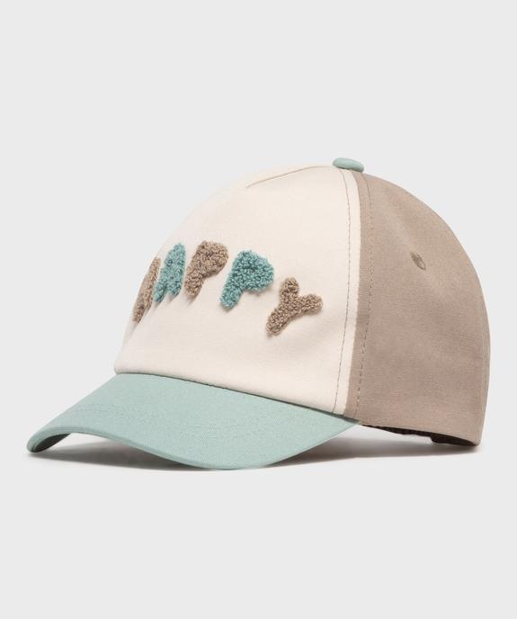 Casquette avec inscription en maille bouclette bébé garçon vue1 - GEMO 4G BEBE - GEMO