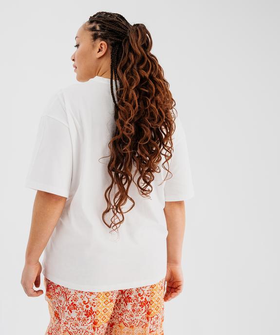 Tee-shirt manches courtes en jersey de coton imprimé femme grande taille vue3 - GEMO (G TAILLE) - GEMO