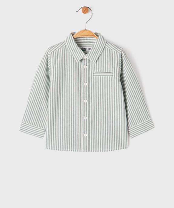 Chemise rayée en coton bébé garçon vue1 - GEMO 4G BEBE - GEMO