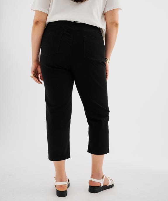 Pantacourt slim taille haute en coton stretch avec ceinture à nouer femme grande taille vue3 - GEMO 4G GT - GEMO