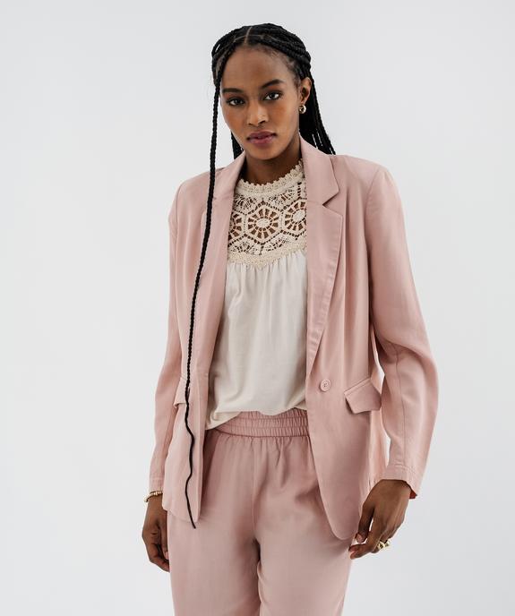 Veste blazer fluide en Tencel femme vue2 - GEMO 4G FEMME - GEMO