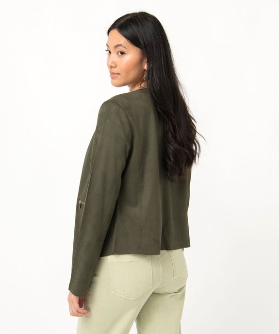 Veste en suédine souple portée ouverte femme vue3 - GEMO(FEMME PAP) - GEMO