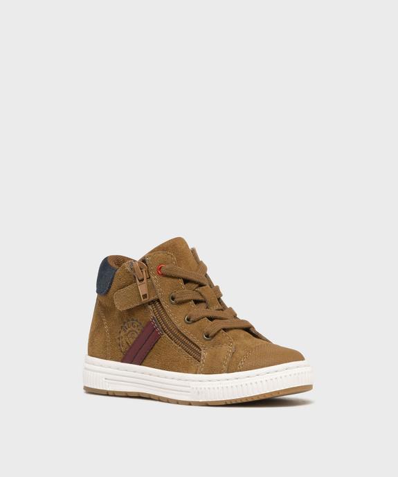 Baskets mid-cut dessus en cuir suédé à zip et lacets garçon - Buggy vue11 - BUGGY GEMO FOR GOOD - GEMO