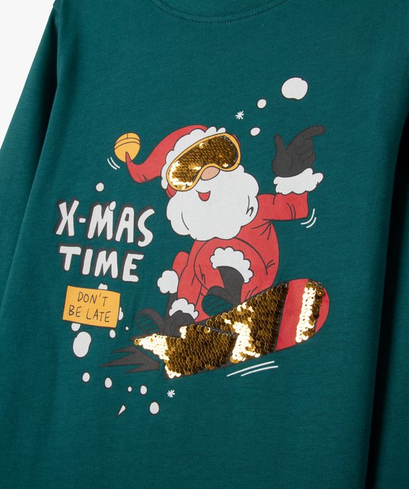 Tee-shirt manches longues de Noël en coton imprimé garçon vue2 - GEMO (ENFANT) - GEMO