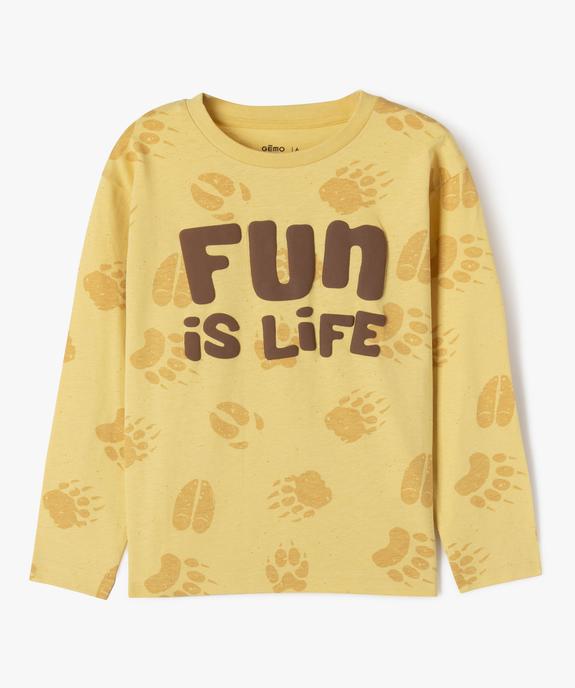 T-shirt manches longues slogan fun garçon vue3 - GEMO 4G GARCON - GEMO