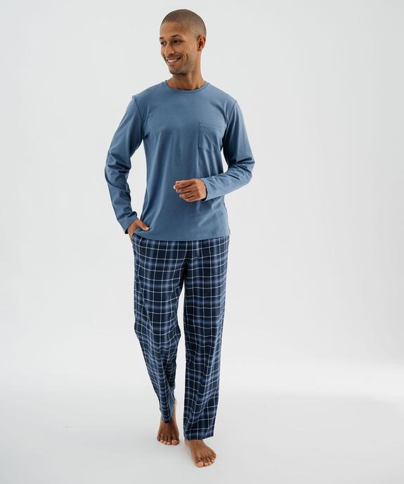 Pyjama avec pantalon à carreaux homme - GEMO(HOMWR HOM) Pyjama avec pantalon à carreaux homme vue2 - GEMO(HOMWR HOM) - GEMO