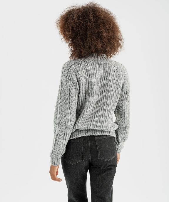 Pull à torsades en maille pailletée femme vue4 - GEMO(FEMME PAP) - GEMO