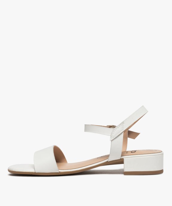 Sandales femme unies à brides droites et petit talon carré vue3 - GEMO (CASUAL) - GEMO