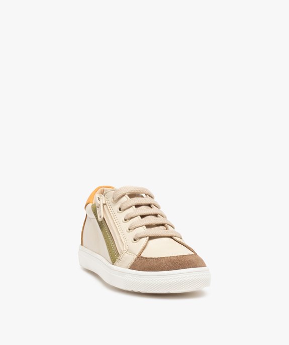 Baskets garçon en cuir fermeture à lacets et zip – NA! vue2 - NA! - GEMO