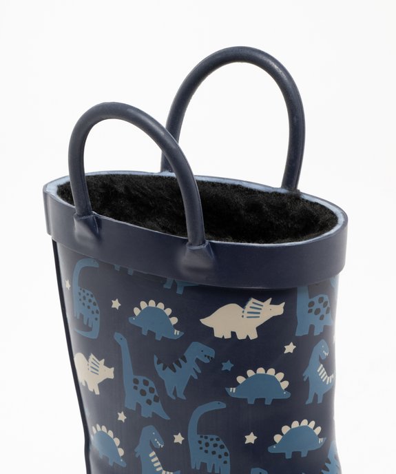 Bottes de pluie bébé garçon fourrées et en caoutchouc avec anses vue7 - BUGGY - GEMO