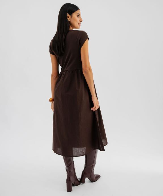 Robe bi-matières à manches courtes femme  vue4 - GEMO(FEMME PAP) - GEMO