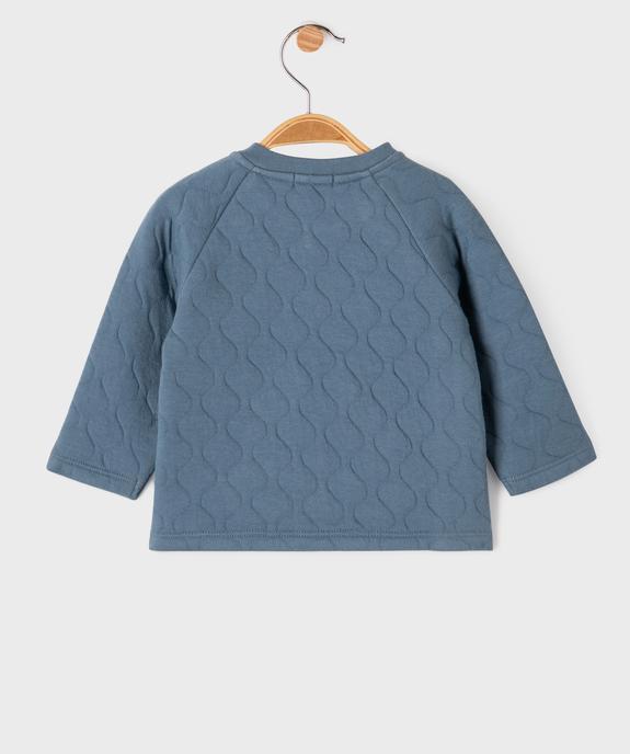 Gilet sweat fermeture sur le côté bébé garçon vue4 - GEMO(BB COUCHE) - GEMO