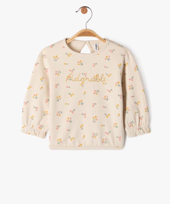 Sweat à motifs fleuris bébé fille vue1 - GEMO 4G BEBE - GEMO