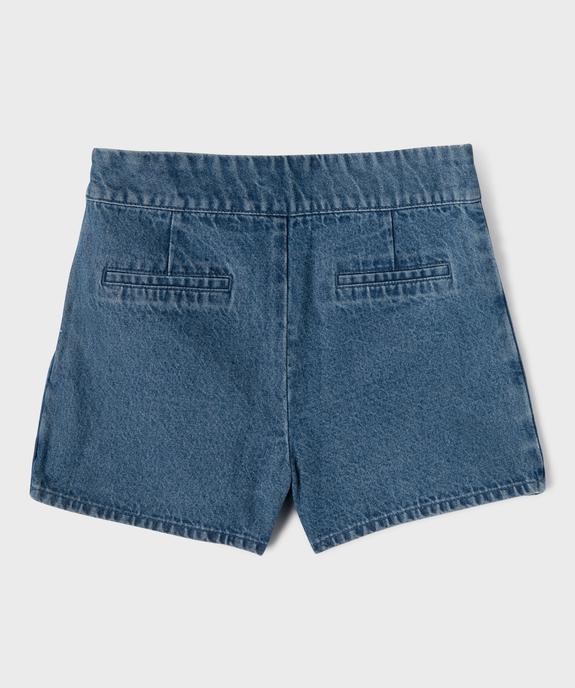 Jupe-short en jean coupe large fille vue3 - GEMO 4G FILLE - GEMO