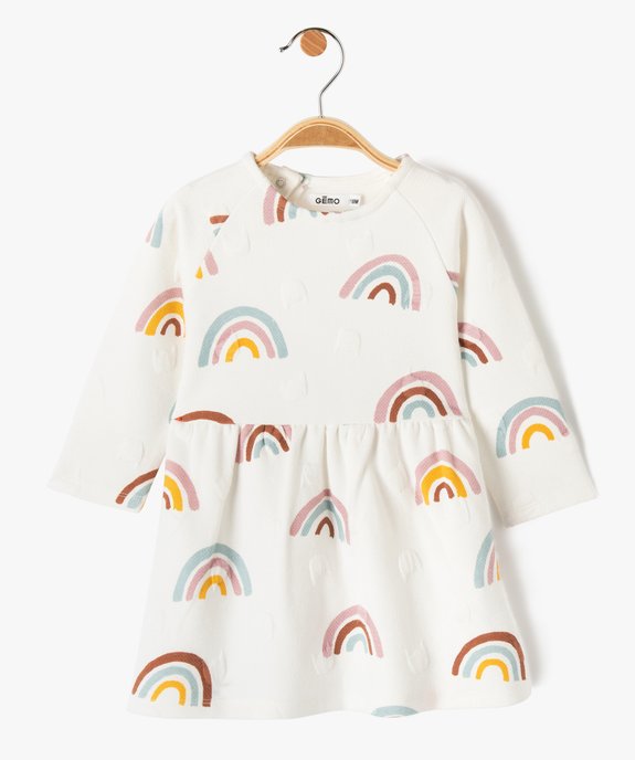 Robe bébé fille en maille à motif chat gaufré vue1 - GEMO(BEBE DEBT) - GEMO