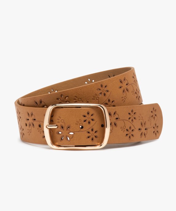Ceinture femme avec motifs perforés et boucle métallique vue1 - GEMO (ACCESS) - GEMO