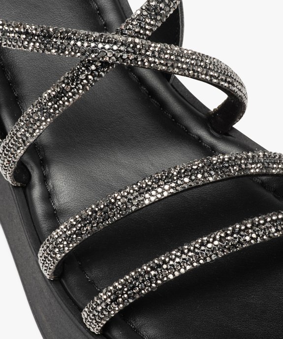 Sandales femme avec brides à strass et semelle plateforme vue6 - GEMO(URBAIN) - GEMO