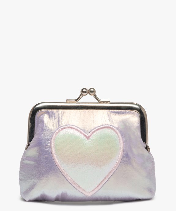 Porte-monnaie fille iridescent à cœur brodé vue1 - GEMO (ENFANT) - GEMO