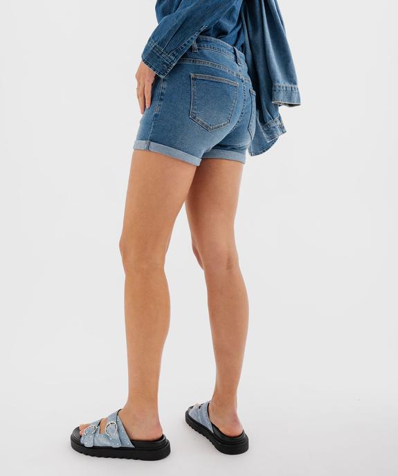 Short en jean avec revers cousus femme vue10 - GEMO 4G FEMME - GEMO