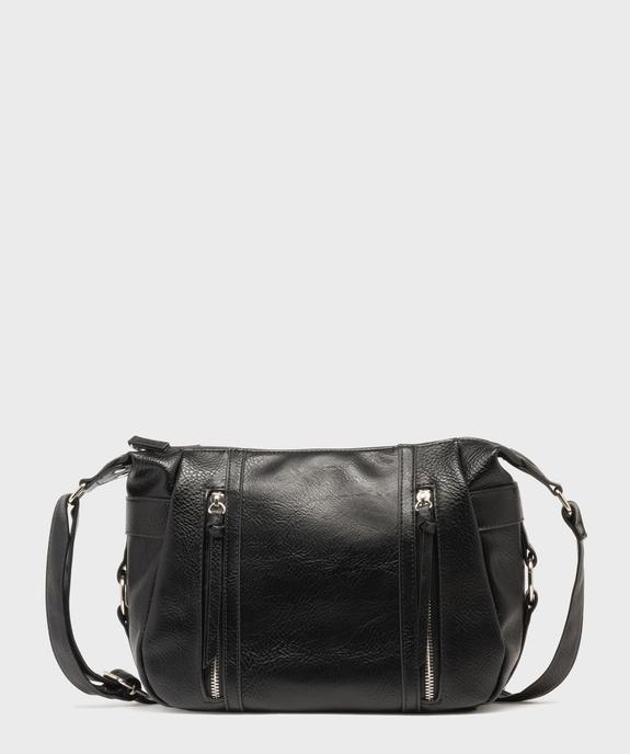 Sac femme forme besace multipoche avec zips décoratifs vue4 - GEMO (ACCESS) - GEMO
