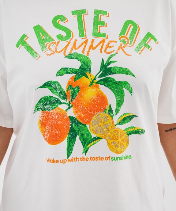 Tee-shirt manches courtes en jersey de coton imprimé femme grande taille vue2 - GEMO (G TAILLE) - GEMO