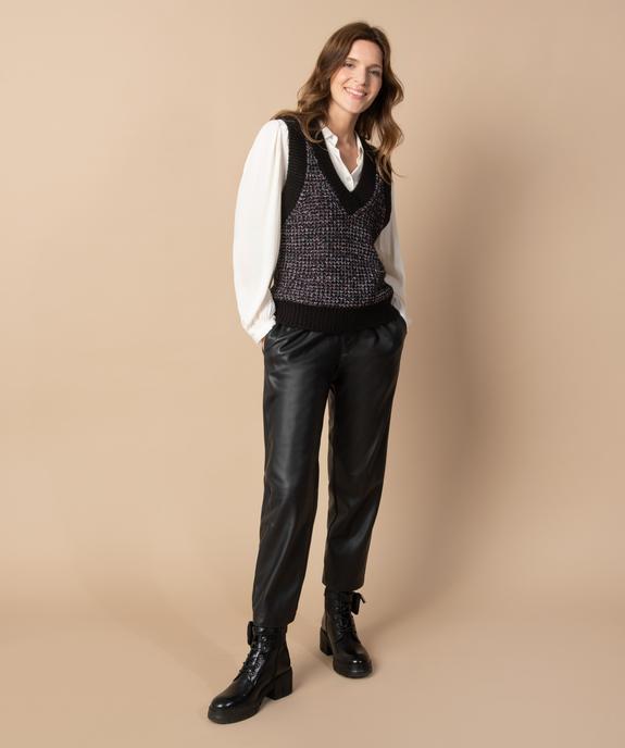 Pantalon femme en matière synthétique imitation cuir vue1 - GEMO(FEMME PAP) - GEMO