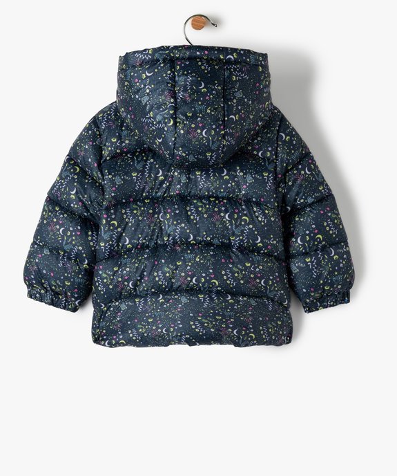 Blouson bébé fille matelassé à motifs fleuris avec doublure chaude vue4 - GEMO 4G BEBE - GEMO