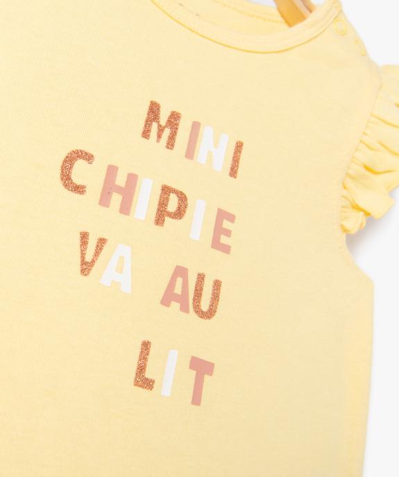Pyjashort 2 pièces avec motif oiseaux bébé fille vue2 - GEMO 4G BEBE - GEMO
